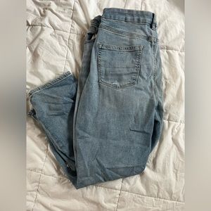 American Eagle Stretch ripped wide leg size US 16 light was jeans curvy